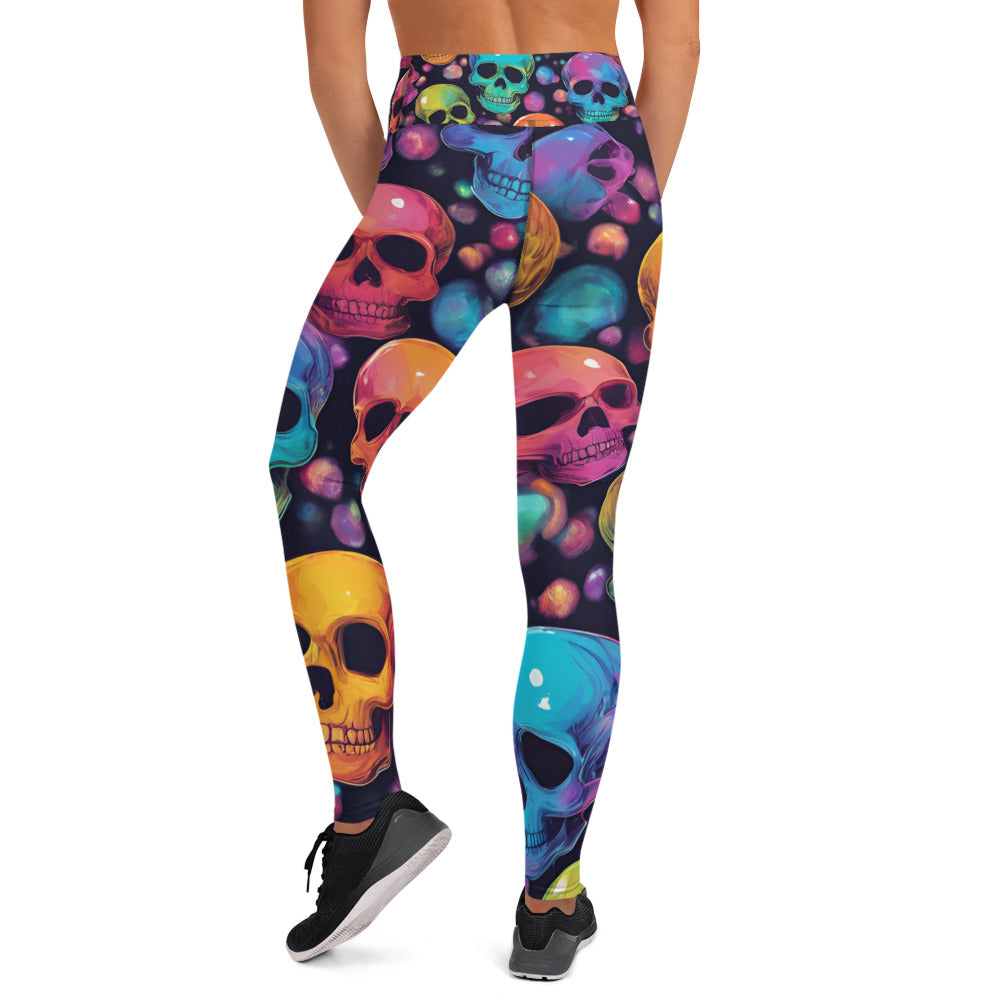 Colorful Skull Pattern Yoga Leggings