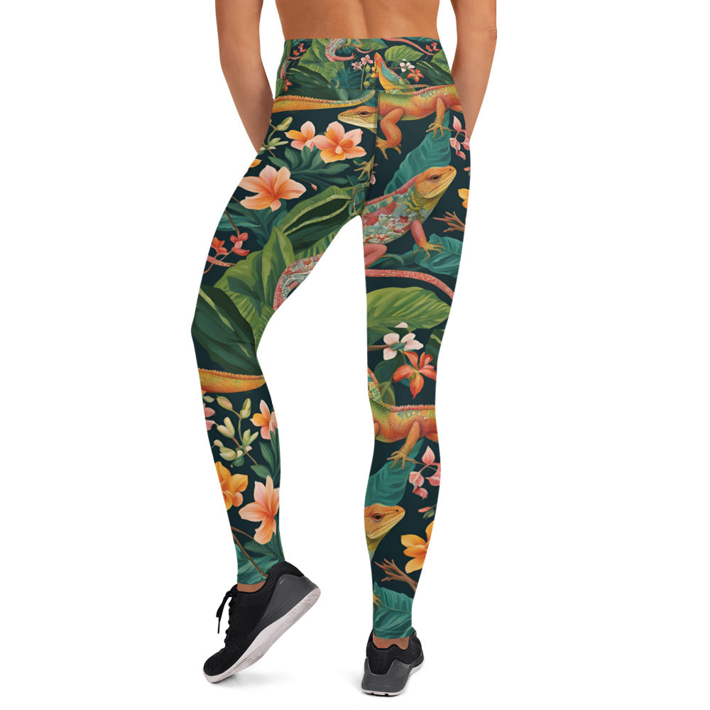 Floral Lizard Yoga Leggings