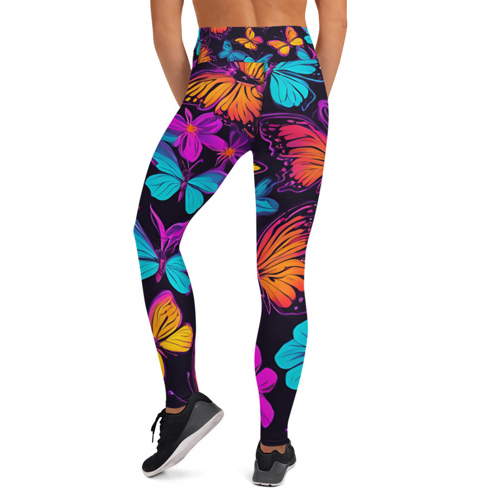 Electric Butterfly Yoga Leggings