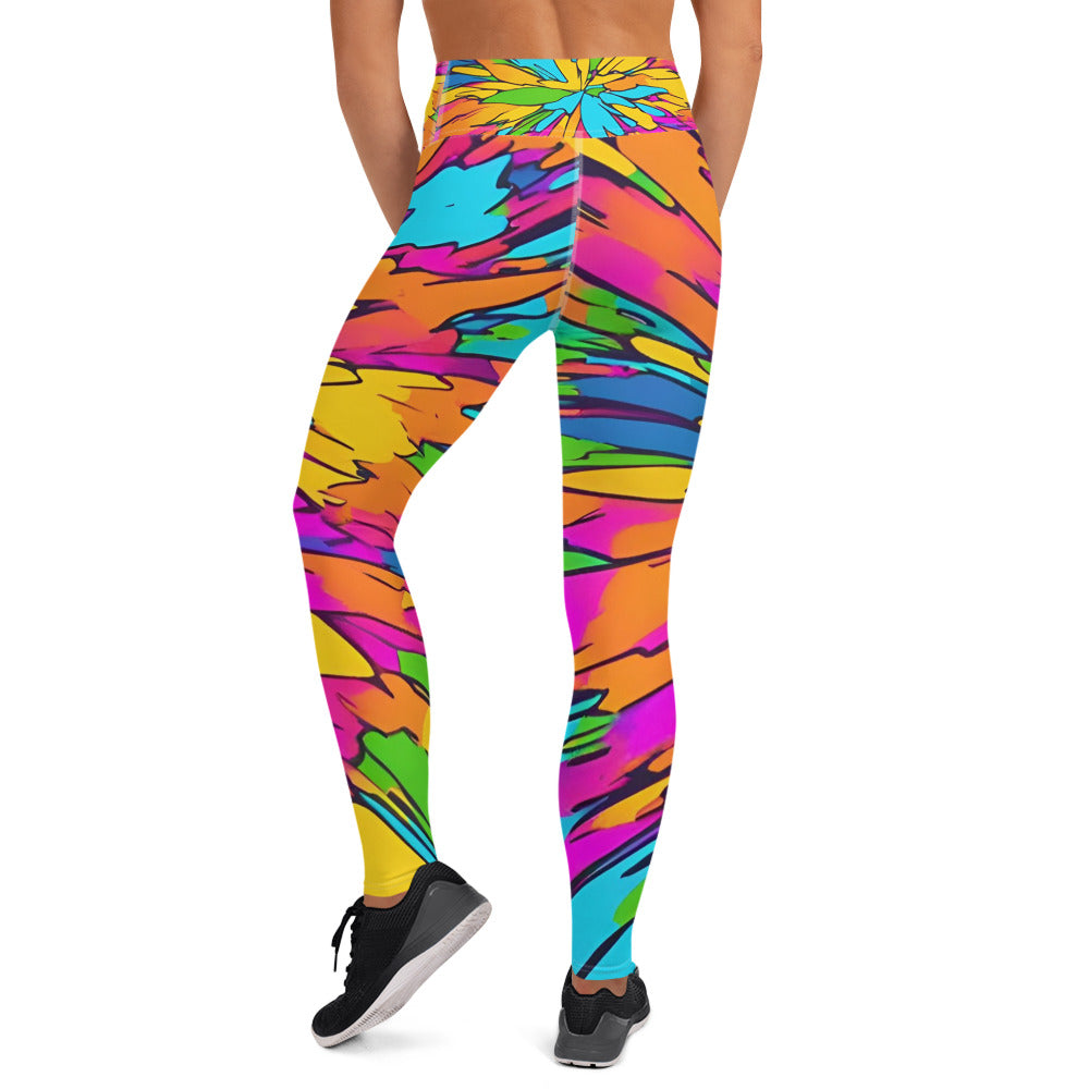 Neon Color Explosion Yoga Leggings