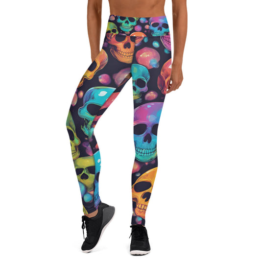 Colorful Skull Pattern Yoga Leggings