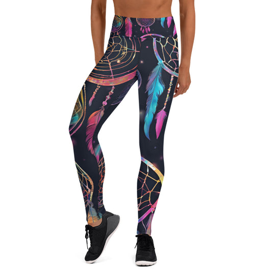 Black Dream Catcher Yoga Leggings