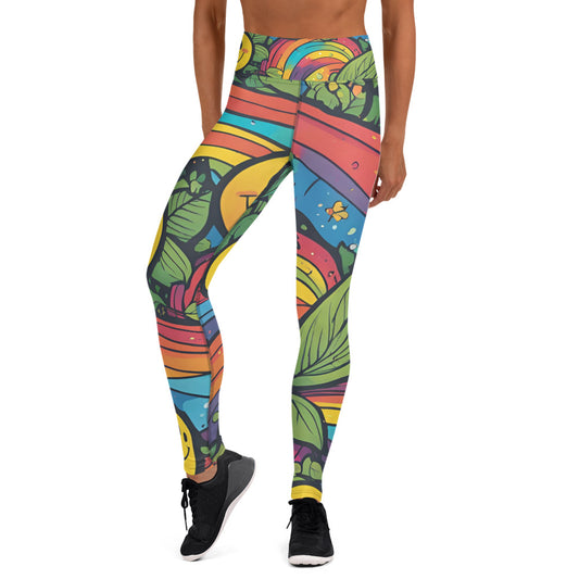 Sunshine and Rainbow Yoga Leggings