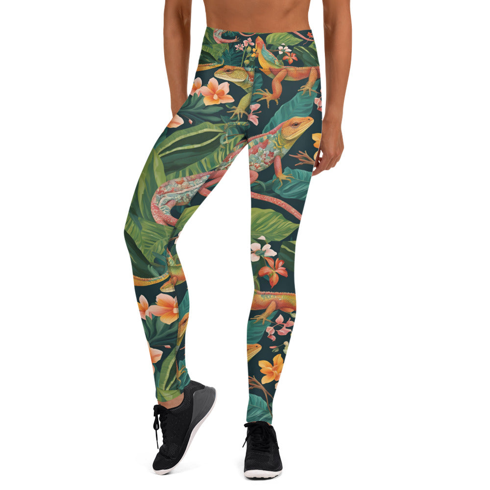 Floral Lizard Yoga Leggings