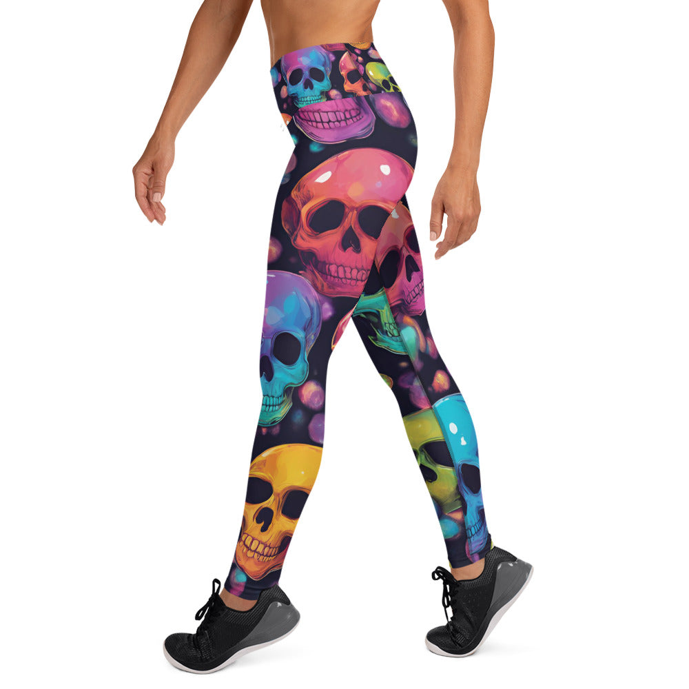 Colorful Skull Pattern Yoga Leggings