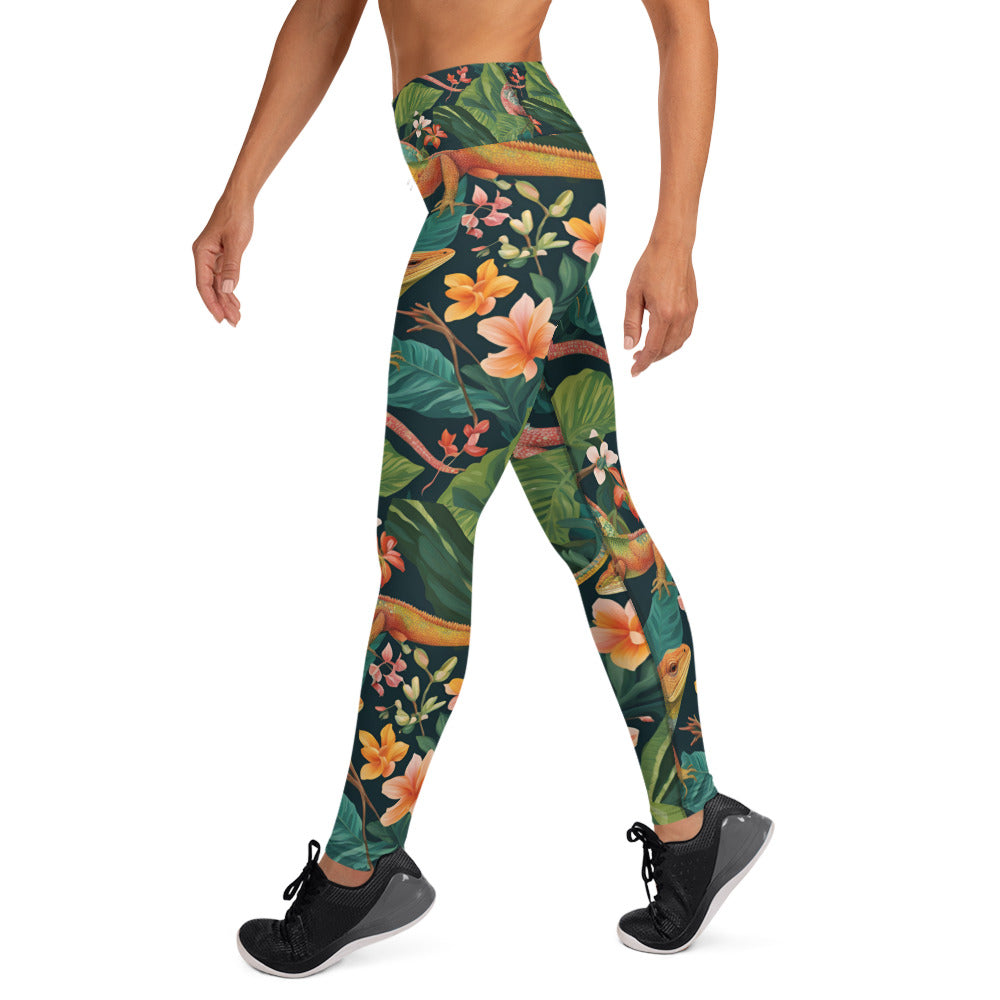 Floral Lizard Yoga Leggings