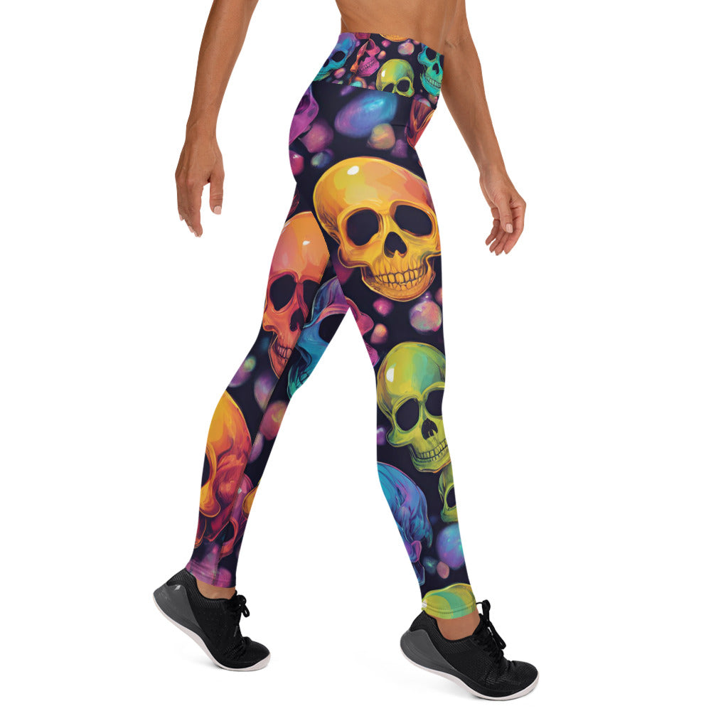 Colorful Skull Pattern Yoga Leggings