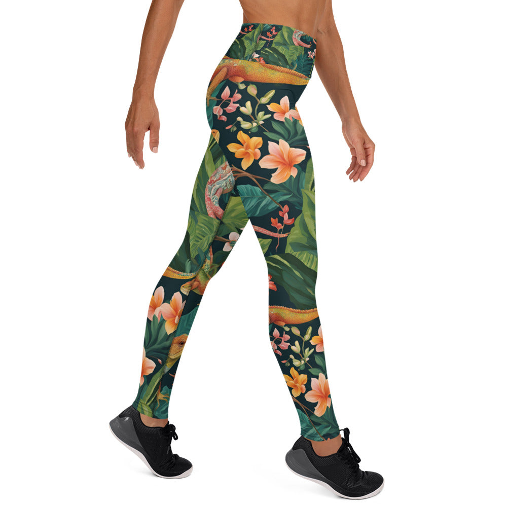 Floral Lizard Yoga Leggings