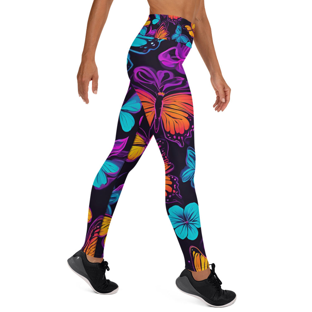 Electric Butterfly Yoga Leggings