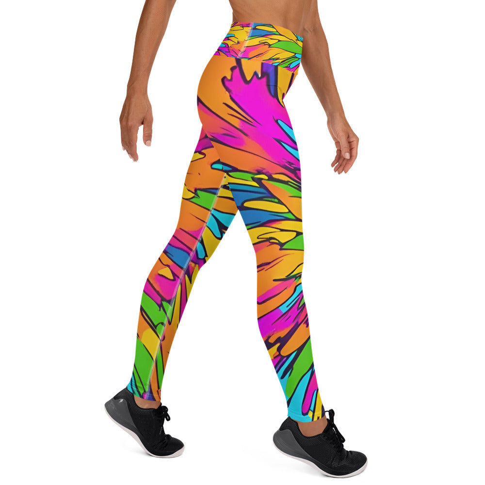 Neon Color Explosion Yoga Leggings